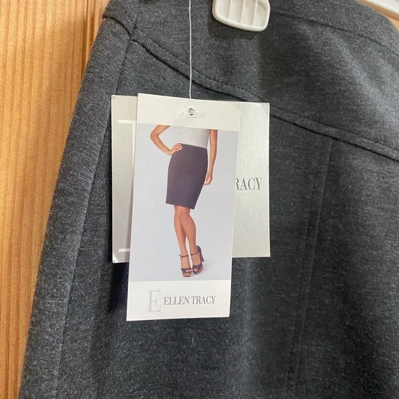 Ellen Tracy Charcoal Pencil Skirt - Picture 4 of 8